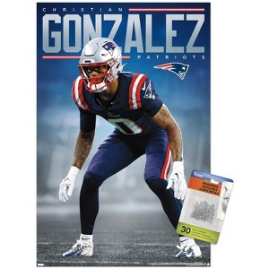 Trends International NFL New England Patriots - Christian Gonzalez 24 Unframed Wall Poster Prints - 1 of 4