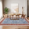 Acekool Area Rugs: Washable Non-Slip Vintage Floral Botanical Carpet, Soft Low Pile Foldable Stain Resistant Rugs for Living Room, Bedroom, Home - 2 of 4