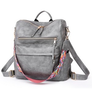 Women's large capacity backpack, suitable for commuting to work and traveling, Grey - 1 of 4