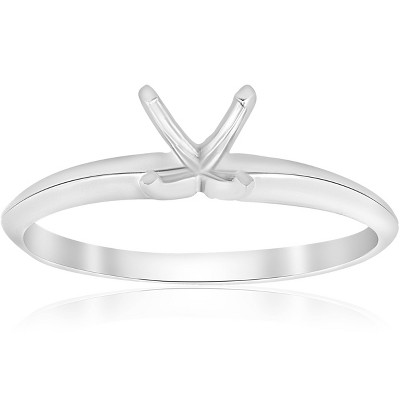 Pompeii3 Engagement Ring Setting Four Prong Solitaire14K White Gold
