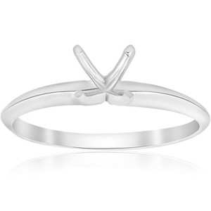 Pompeii3 Engagement Ring Setting Four Prong Solitaire14K White Gold - 1 of 4