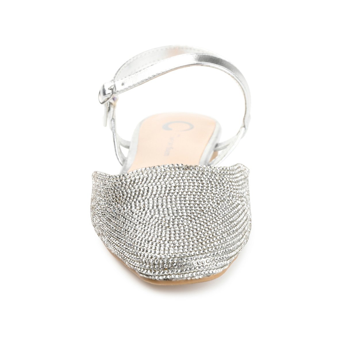 Обувь Journee Collection Women's Nysha Buckle Square Toe Ballet Flats Silver 9 — фото 6