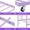 Homhougo Twin Daybed with Trundle, Metal Twin Size Daybed with Pullout Trundle 6 Casters Purple - 4 of 4
