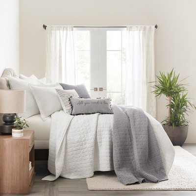 Bright White Organic Microfiber Twin Quilt and Sham Set