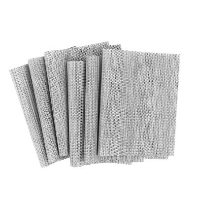 Unique Bargains Heat Resistant Anti-slip Washable PVC Place Mats 18" x 12" Grey 6 Pcs