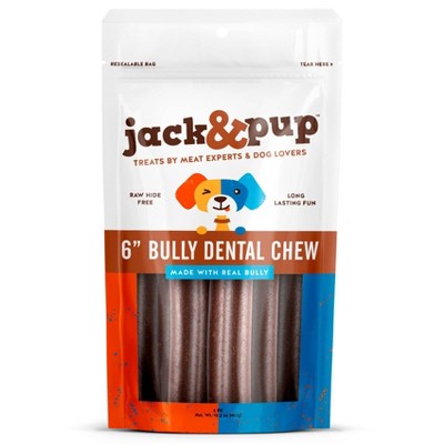 Jack&Pup Beef Bully Dental Chewy Treats Dog Treats - 6pk