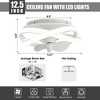 Parrot Uncle 12.5" White 3-Blade Flush Mount Caged Ceiling Fan, Modern - 3 of 4