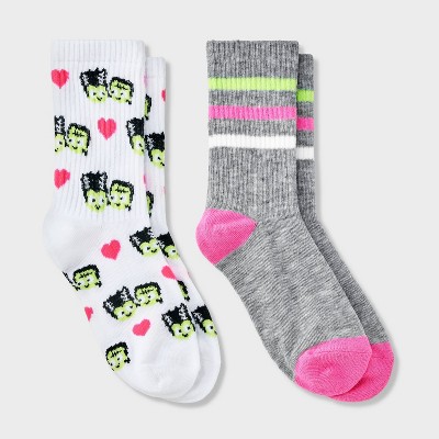 Kids' 2pk Frankenstein Halloween Crew Socks - Cat & Jack™