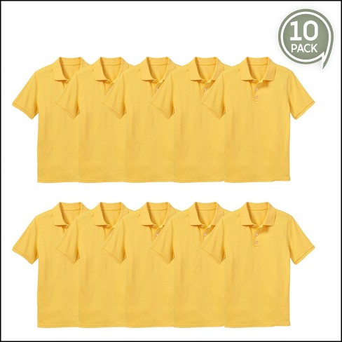 Galaxy By Harvic Boy's School Uniform Polo-10 Pack-yellow, 20 : Target