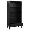 vidaXL Industrial Steel Bookshelf - Black Freestanding Furniture with Shelves, Drawers, and Name Tags for Office and Home - 3 of 4