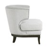 Contemporary Accent Chair Gray Boucle Fabric Upholstered Nailhead Trim Plywood Elegant Style Furniture 1pc Unique Barrel Back - 4 of 4