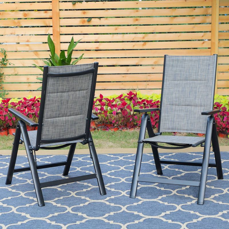 2pk Outdoor Padded Textilene Dining Chairs with Aluminum Frame - Captiva Designs, 2 of 14