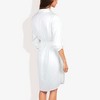 Anna-Kaci Women's Button Down Collar Neck Large Pocket Detail Scoop Hem Long Cuffed Sleeve Dress-Medium, White - 4 of 4