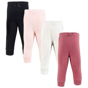 Hudson Baby Girls Cotton Pants and Leggings, Black Mauve - 1 of 4