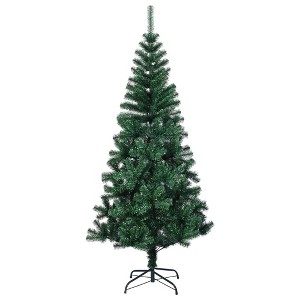 vidaXL Artificial Christmas Tree - 7ft Green with Iridescent Tips, Sturdy Steel Stand, Bushy 910 PVC Tips - 1 of 4