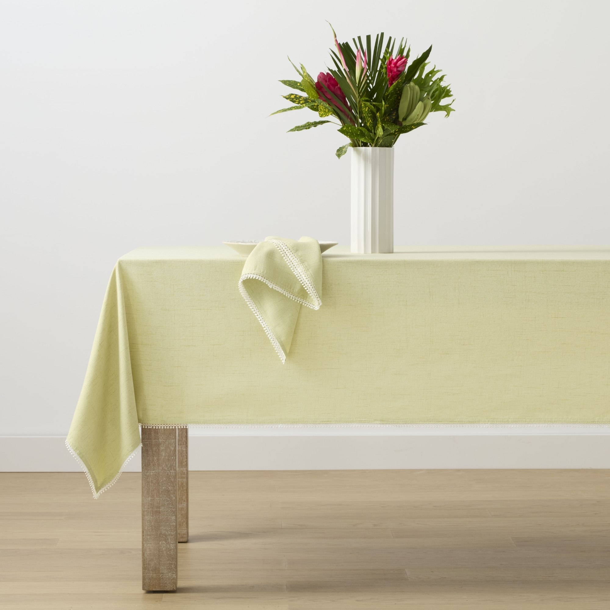Lenox French Perle Solid Tablecloth - Pistachio - 60x84 - Lenox