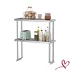 Heavy Duty Stainless Steel Table with Shelves Commercial Kitchen Prep Table with 2 Tier Overshelf - 4 of 4