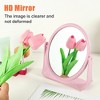 Unique Bargains Plastic Double-Sided Rotating Round Makeup Mirror 1 Pc - 2 of 4