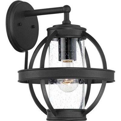 Minka Lavery Industrial Outdoor Wall Light Fixture Sand Coal 13 1/2" Glass Cylinder Shade for Post Exterior Deck Porch Yard Patio