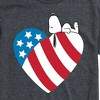 Men's - Peanuts - Snoopy On Flag Heart Short Sleeve Graphic T-Shirt - 2 of 4