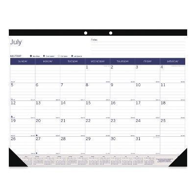 Blueline Academic Desk Pad Calendar 22 x 17 White/Blue/Gray 2021-2022 CA177227