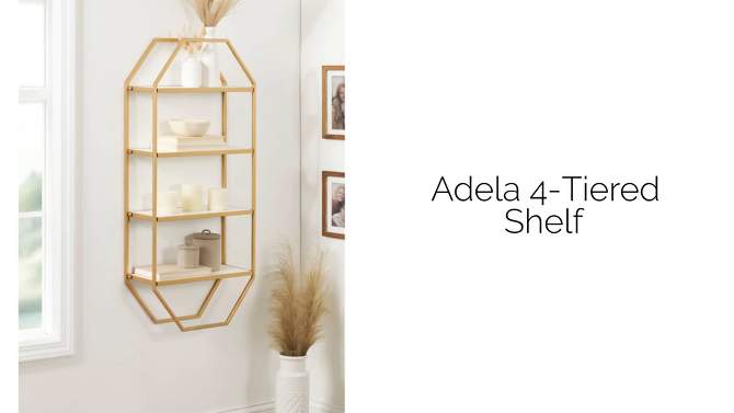 Kate and Laurel Adela Octagon Wood and Metal Shelf, 2 of 10, play video