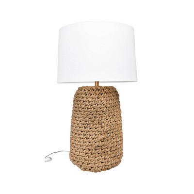 Jute Rope Table Lamp with Linen Shade - 3R Studios