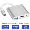 Kitcheniva Type C USB 3.1 to USB-C 4K HDMI USB 3.0 Adapter Cable 3 in 1 Hub For Macbook Pro - 2 of 4