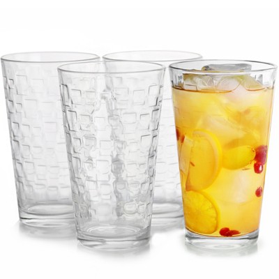 Gibson Home Great Foundations Tumbler and Double Old-Fashioned Glass Set in Square Pattern (16-Pack)