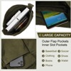 Canvas Messenger Bag Large Hobo Crossbody Bags with Multiple Pockets,School Vintage Shoulder Laptop Bag for Women and Men-ArmyGreen - 4 of 4