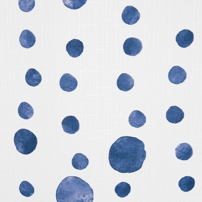 Dotty Blue and White Polyester Fabric Shower Curtain