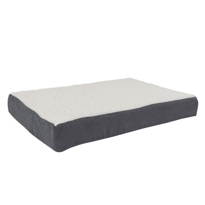 Gray Memory Foam Orthopedic Dog Bed with Faux Shearling Cover