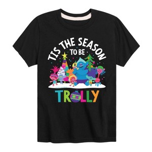 Boys' - Trolls - Christmas Tis The Season To Be Trolly Short Sleeve Graphic T-Shirt - 1 of 4