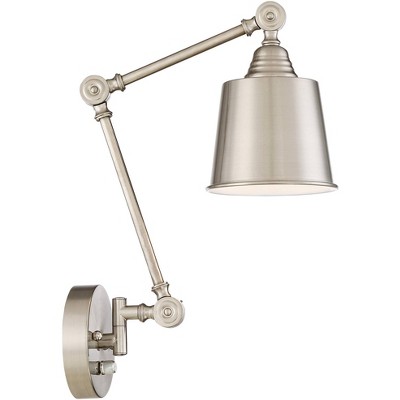 Mendes Brushed Nickel Adjustable Swing Arm Wall Lamp Set