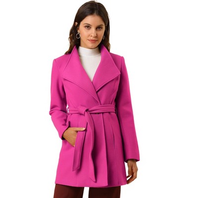 INSPIRE CHIC Women's Classic Stand Collar Long Sleeve Winter Belted Long Coat
