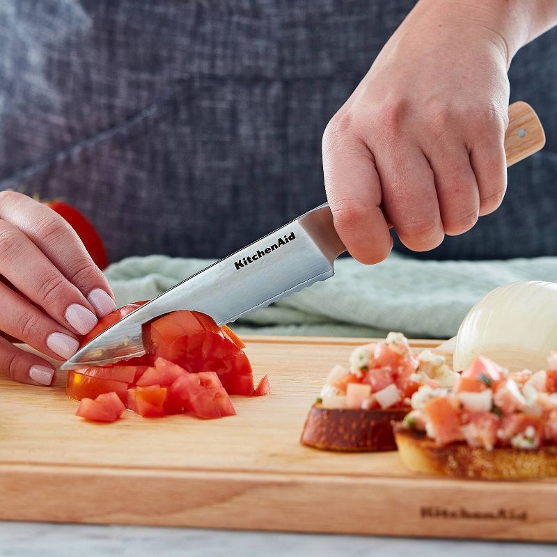 KitchenAid Premium 5.5&#34; Damascus Serrated Utility Knife, 4 of 8