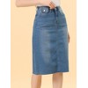 INSPIRE CHIC Women's Casual High Waist Back Slit Short Denim Skirts - 2 of 4