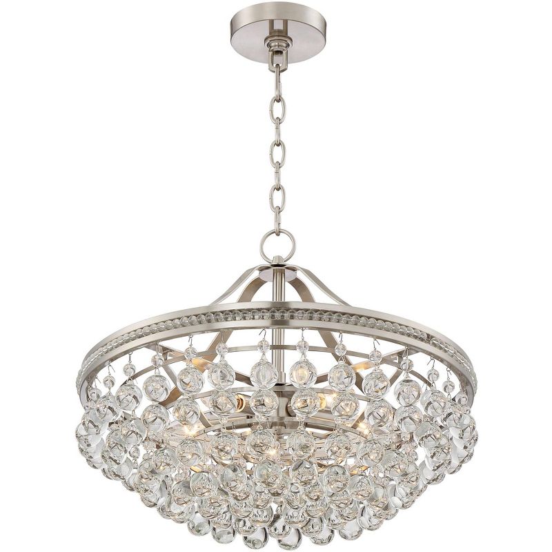 Vienna Full Spectrum Wohlfurst Brushed Nickel Pendant Chandelier 20 1/4" Wide Clear Crystal 5-Light Fixture for Dining Room House Foyer Kitchen Island, 4 of 11