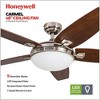 Honeywell Ceiling Fans Carmel Modern 48 Inch Ceiling Fan with LED Light and Remote Control, Indoor Fan, 5 Contemporary Blades, Brushed Nickel - 2 of 4