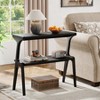 APRILSOUL Solid Wood Side Table 2-Tier Farmhouse Couch Side Table, Rustic Slim Tall Sofa End Table with Storage Shelf for Living Room - 2 of 4