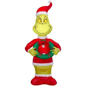 4’ Dr. Seuss Grinch as Santa Christmas Indoor/Outdoor Lighted Inflatable - 1 of 4