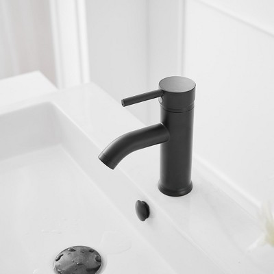 Matte Black Stainless Steel Single-Handle Bathroom Faucet