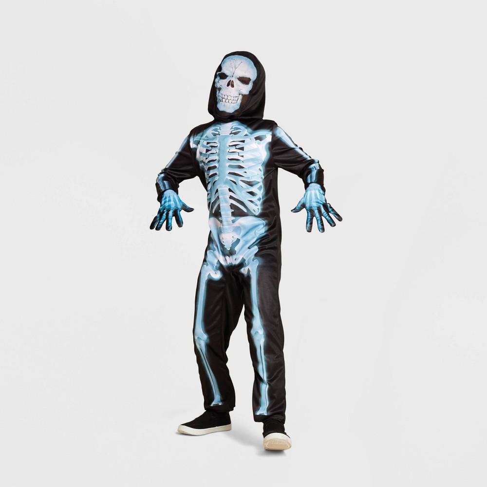 Halloween Kids' X-Ray Skeleton Halloween Costume Jumpsuit with Accessories M - Hyde & EEK! Boutique