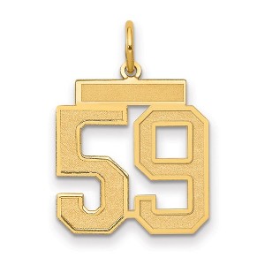 Black Bow Jewelry 14k Yellow Gold, Jersey Collection, Medium Number 59 Pendant - 1 of 3