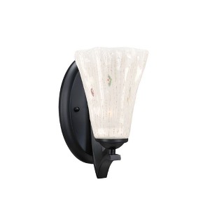 Toltec Lighting Zilo 1 - Light Sconce in  Matte Black with 5.5" Fluted Frosted Crystal Shade - 1 of 1