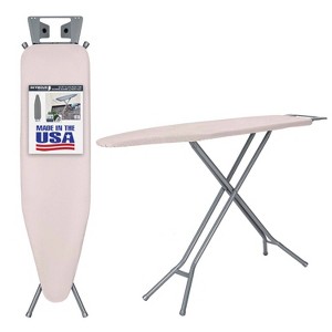 Seymour Home Products 4 Leg Mesh Top Ironing Board with Iron Rest Light Beige: Adjustable Full Size, Steel Frame - 1 of 4