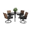 Nicbex 5/7 PCS Patio Dining Set,1 Square Table&4/6 Swivel Chair,Rustic Conversation Set for Backyard,Garden&Poolside,Steel Tabletop - 2 of 4