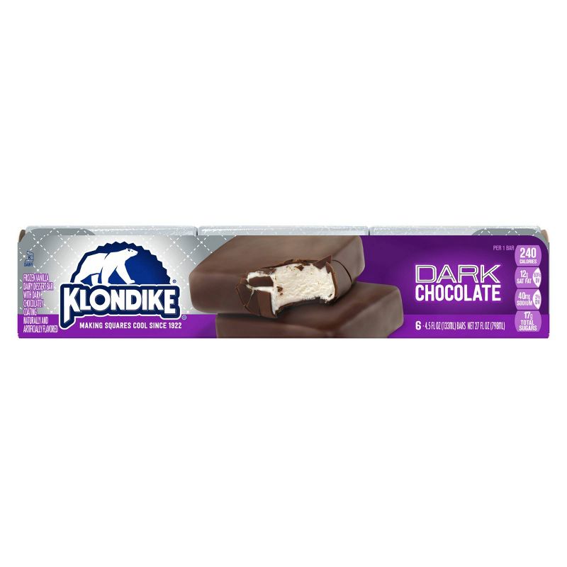 Klondike Dark Chocolate Vanilla Bars Frozen Dairy Dessert - 6pk, 3 of 10
