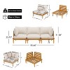 Scott Living Sacova Outdoor Acacia Wood 3-Seater Sofa, Teak Finish Frame with Beige Cushion - 4 of 4