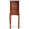 Tangkula Jewelry Cabinet Armoire Cambered Front Storage Chest Stand Organizer Dark Walnut - 4 of 4